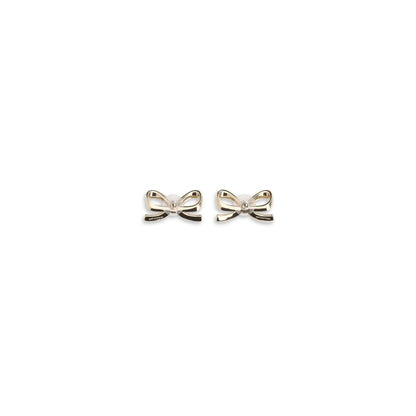 GOLD CRYSTAL BOW EARRINGS
