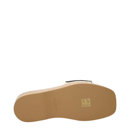 Beige Leather Wedges Sandals