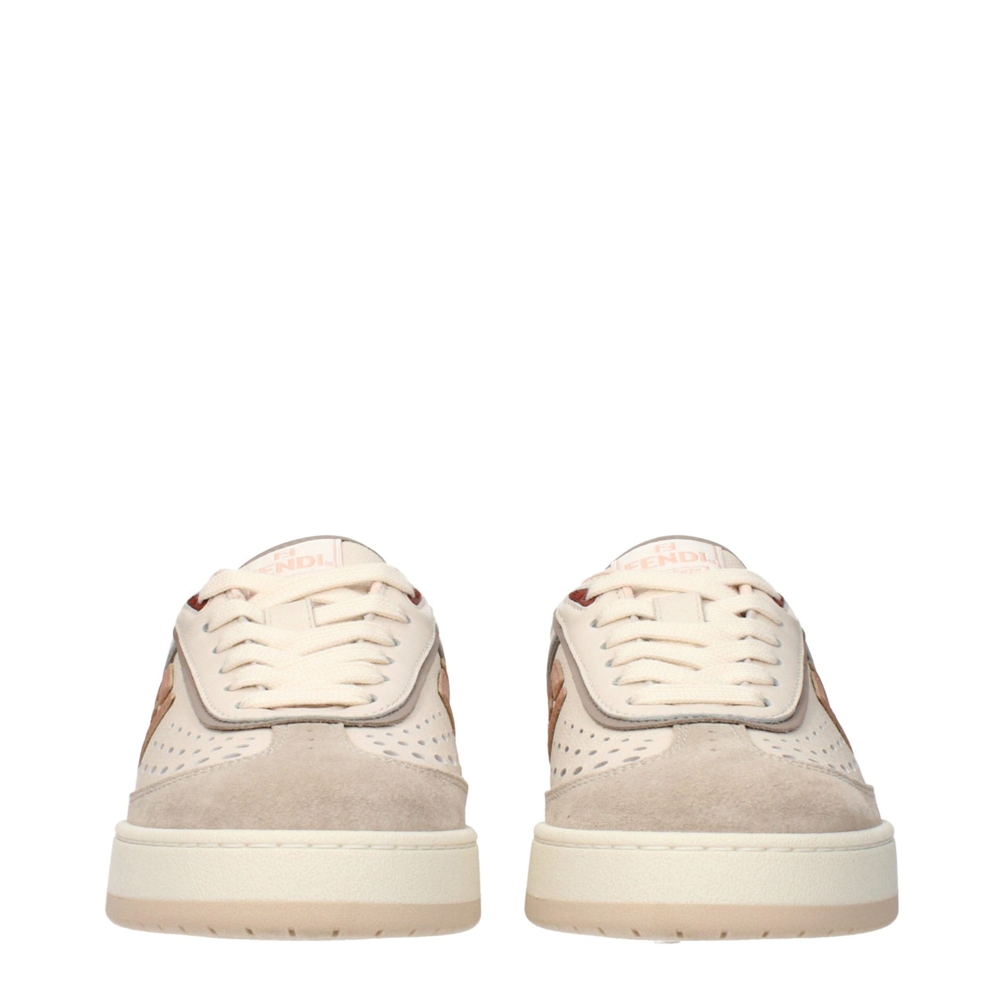 Beige Leather Low Tops