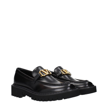 Black Leather Slip-On Loafers