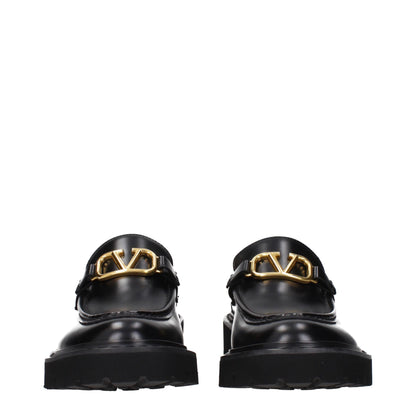 Black Leather Slip-On Loafers