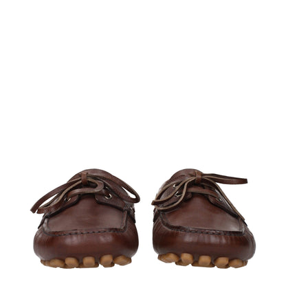 Brown Leather Slip-On Loafers