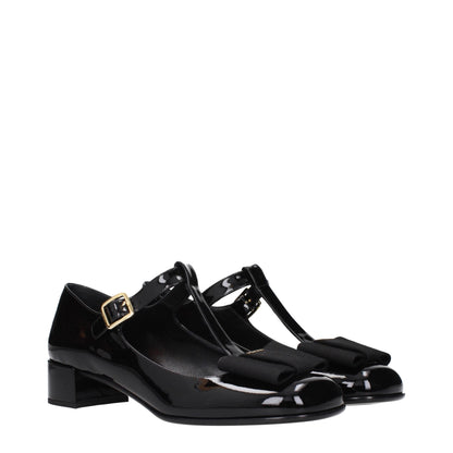 Black Leather Ballet Flats