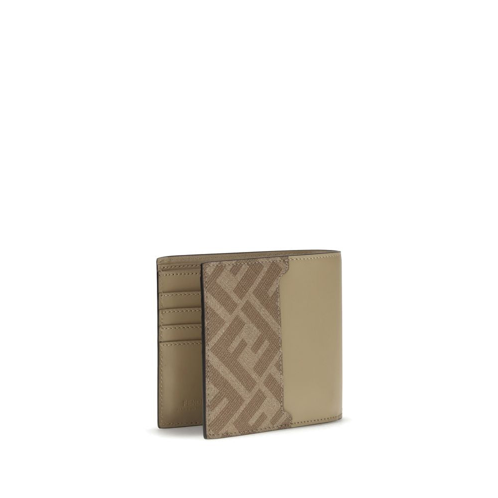 FF leather and canvas bifold Wallet