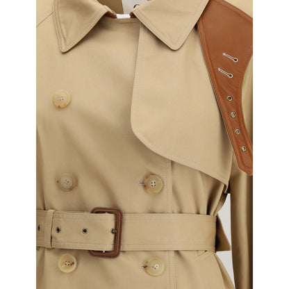 Short cotton gabardine Trench Coat