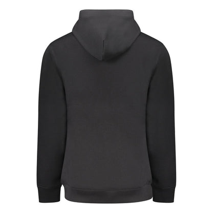 "Black Cotton Men Sweater with Central Pocket"