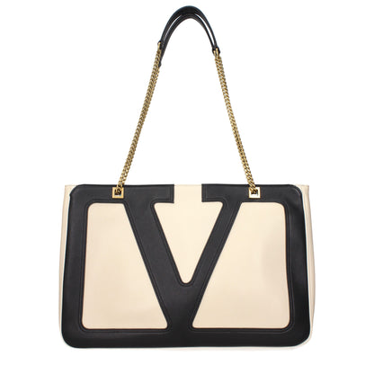 Beige Leather Shoulder Bags