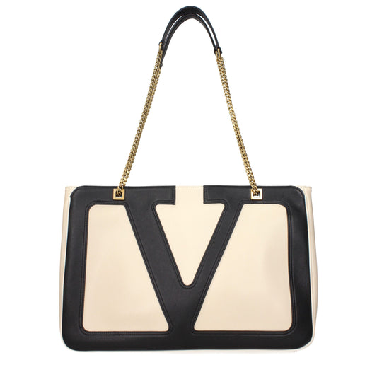 Beige Leather Shoulder Bags