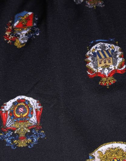 Blue Heraldic Crest Print Polo Shirt T-shirt