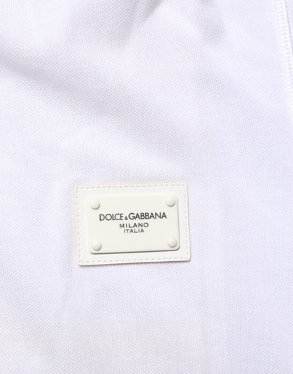 White Collared Short Sleeves Polo Men T-shirt