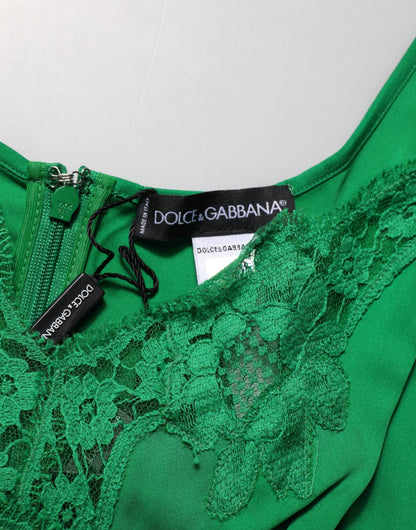 Green Floral Lace Tank Lingerie Top Underwear