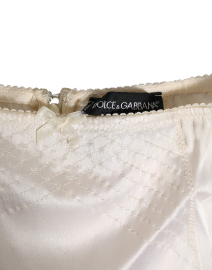Off White Silk High Waist Girdle Panty Underwear