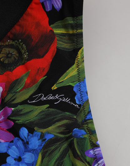Black Floral Print High Waist Panty Underwear