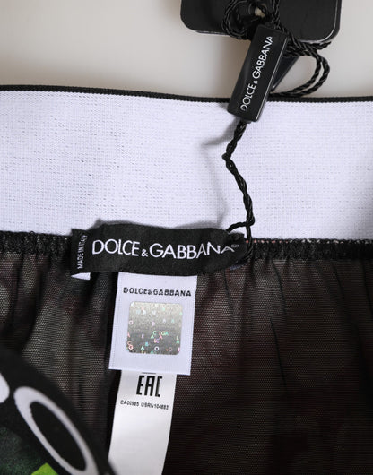 Black Floral Print High Waist Panty  Underwear