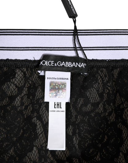 Black Lace Nylon High Waist Panty Underwear