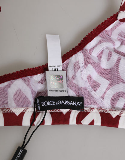 Red White Logo Mania Soft Cup Bra Underwear
