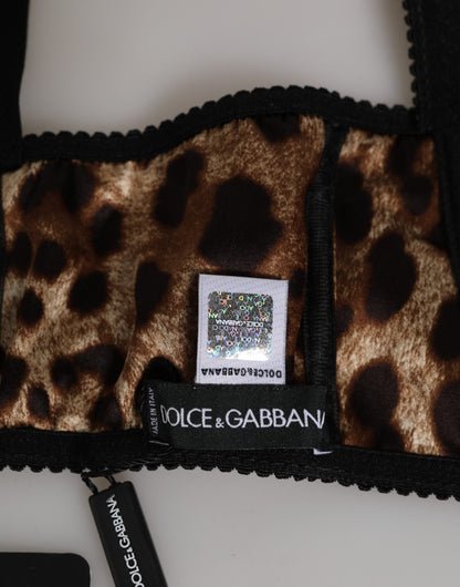 Brown Leopard Silk Balconnet Bra Underwear