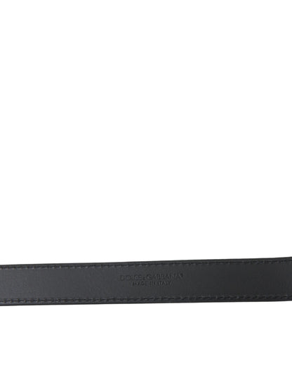 Black Leather Silver Metal Buckle Men Belt