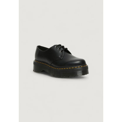 Black Leather Lace-Up Boot