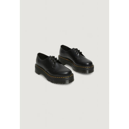 Black Leather Lace-Up Boot