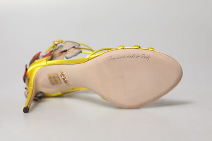 Yellow Butterfly Applique Sandals Shoes