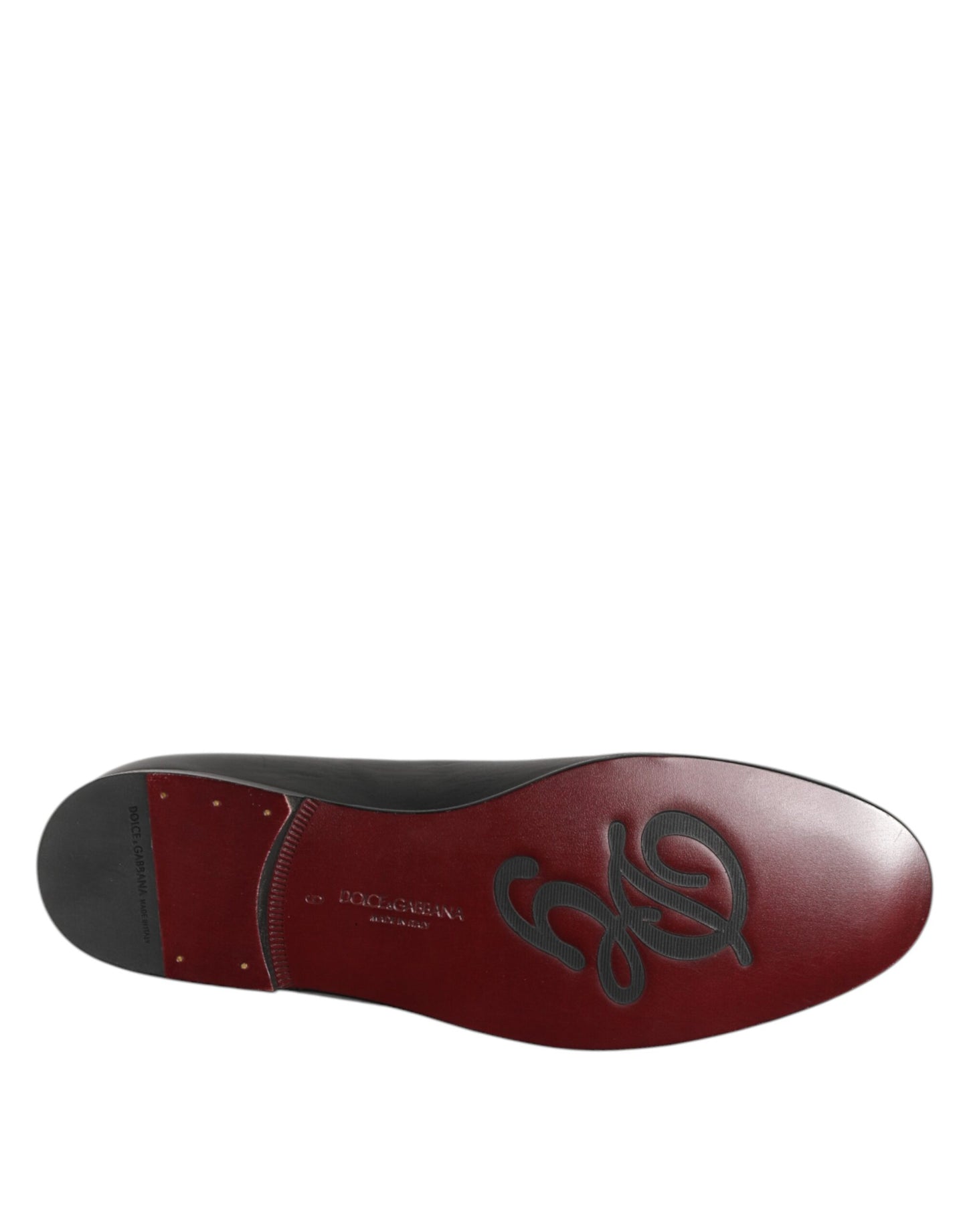 Black DG Angel Leather Slip On Loafers Shoes