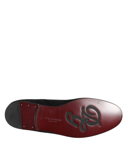 Black DG Love Leather Slip On Loafers Shoes