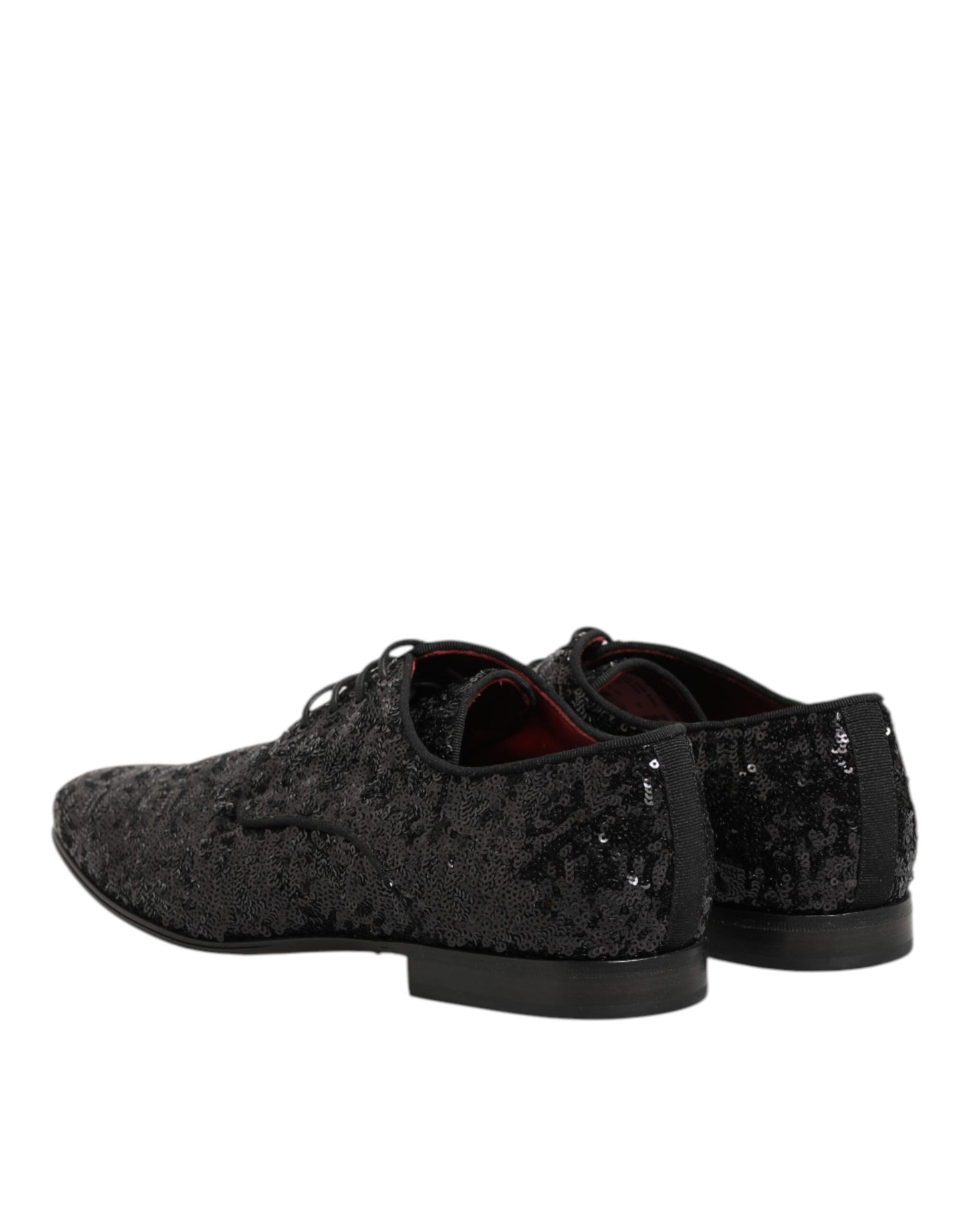 Black Sequined Lace Up Dress Men Derby Shoes
