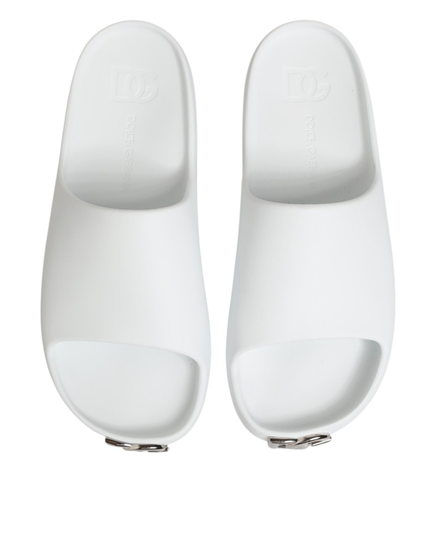 White Logo Slides Sandals Men Beachwear Shoes