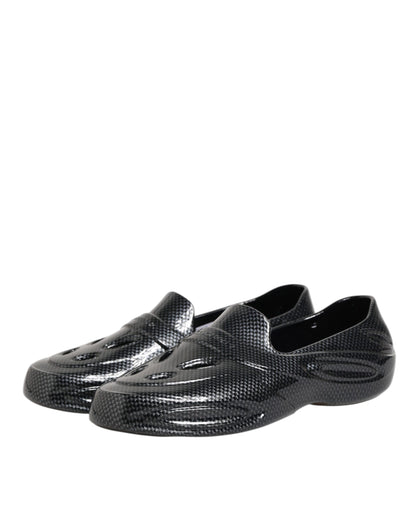 Black Rubber Slides Low Top Sneakers Shoes
