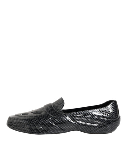 Black Rubber Slides Low Top Sneakers Shoes
