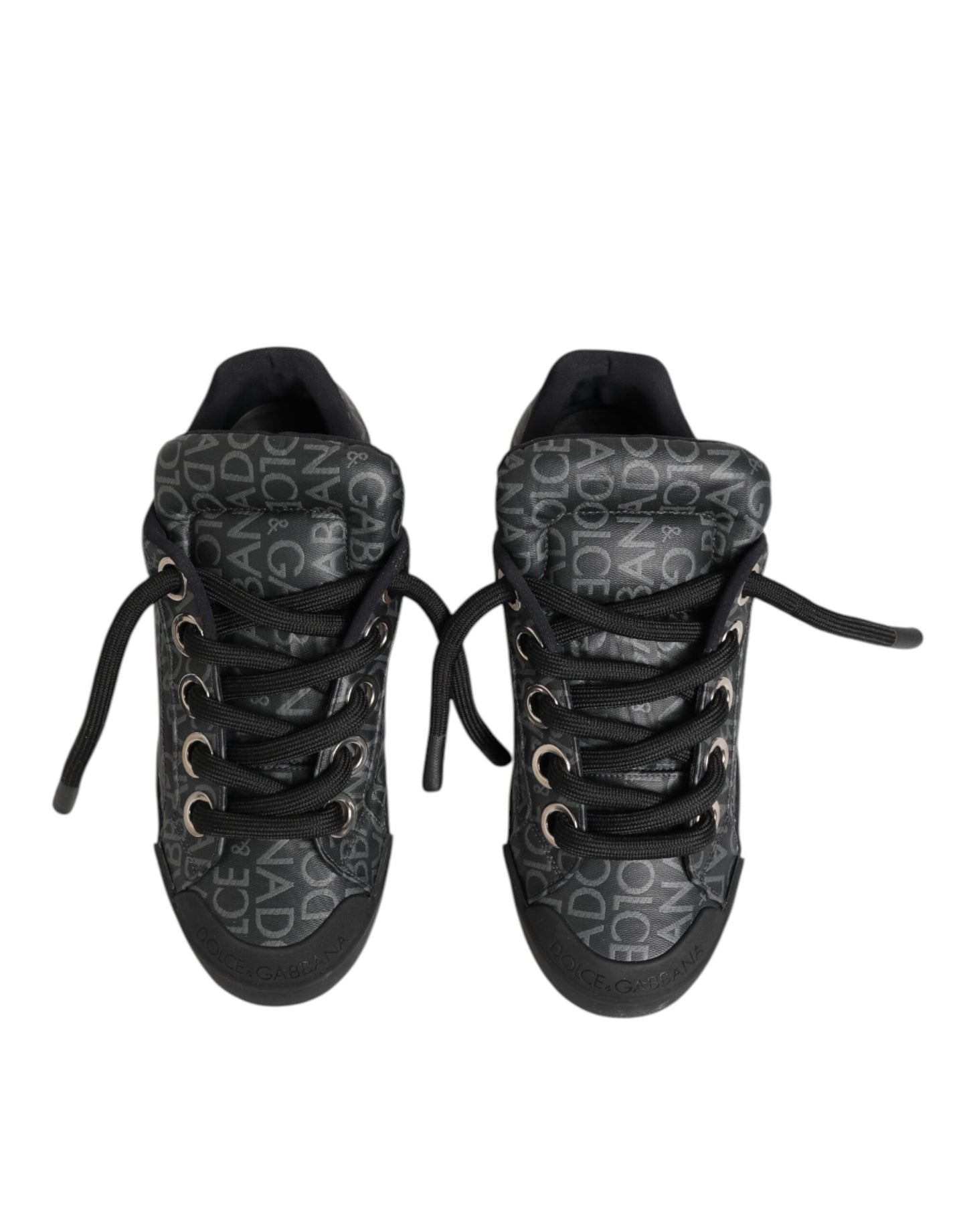 Black Cotton Denim Logo Low Top Sneakers  Shoes