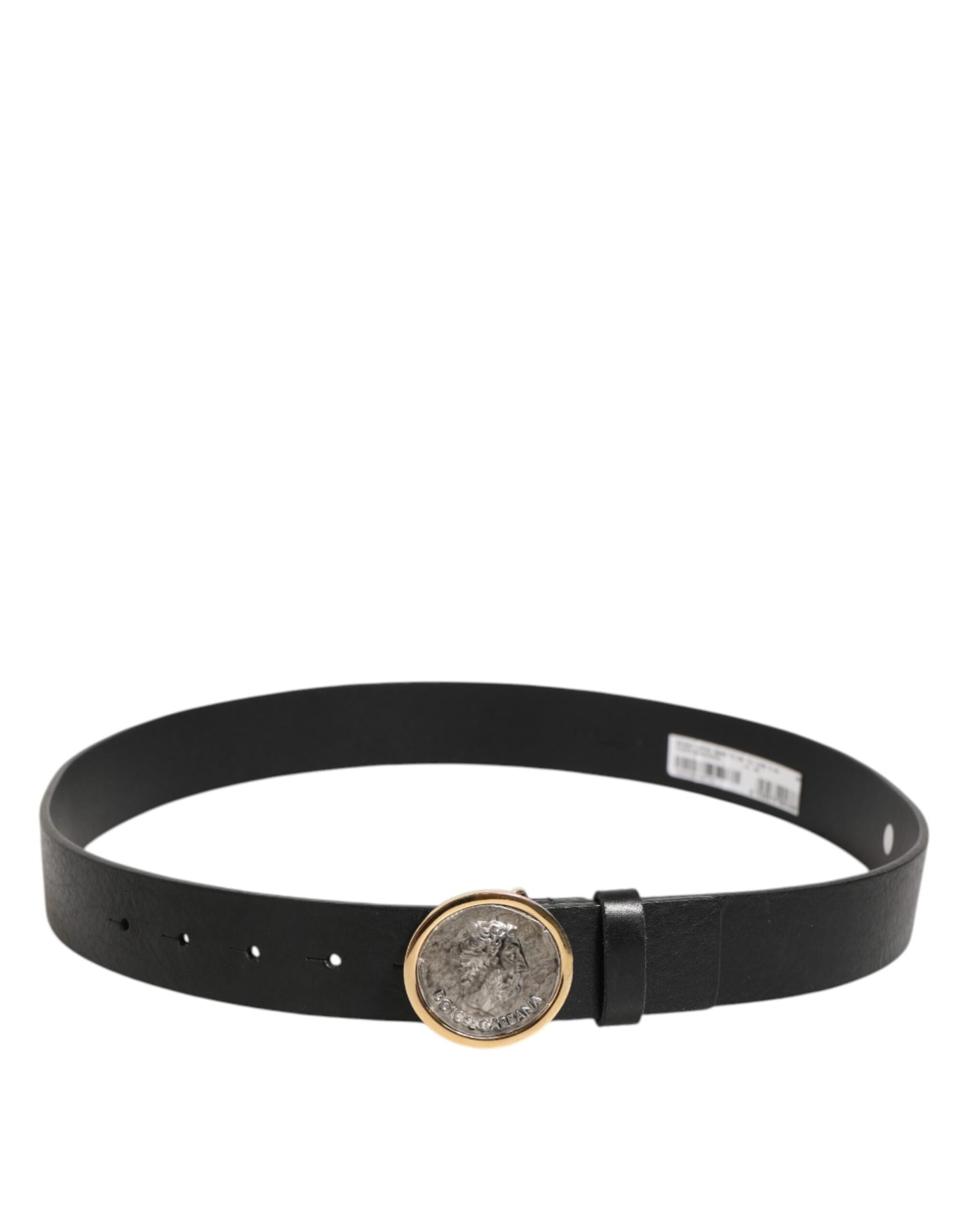 Black Leather Coin Buckle Classic Men Belt