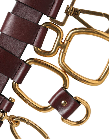 Brown Key Ring Clip Attachments Buckle Belt