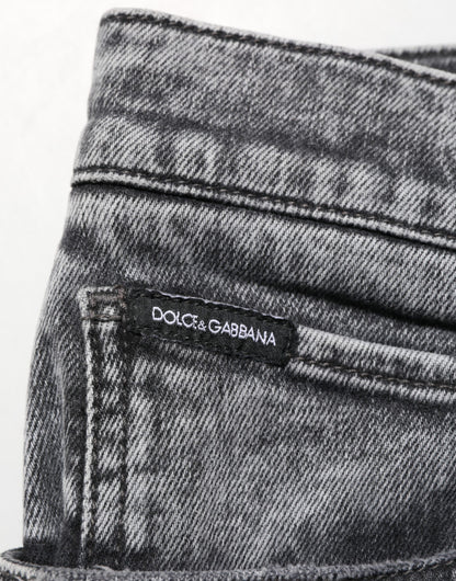 Gray Cotton Slim Fit Denim Trouser Jeans