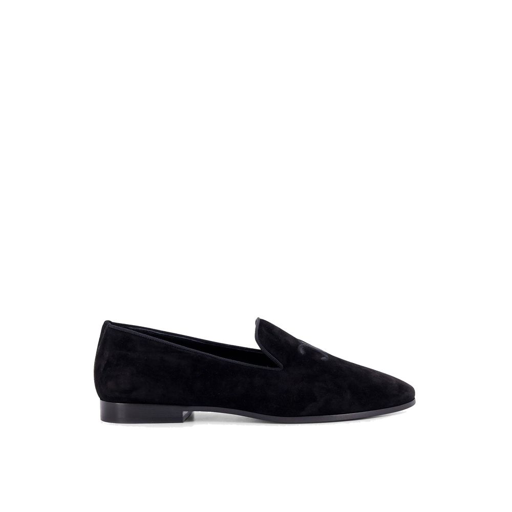 Velvet Loafers With Embroidered Triomphe Logo