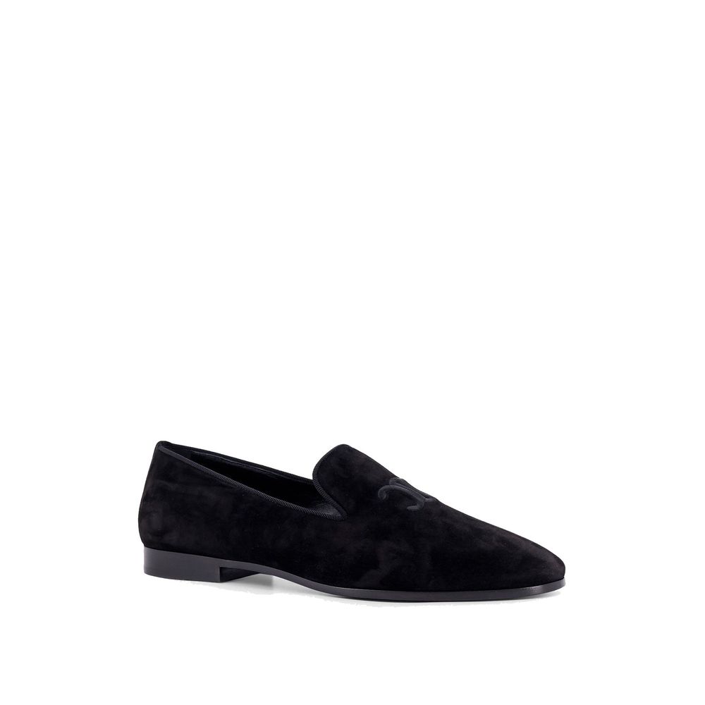 Velvet Loafers With Embroidered Triomphe Logo