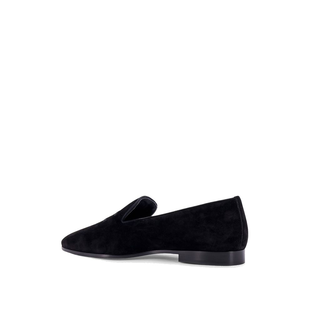 Velvet Loafers With Embroidered Triomphe Logo