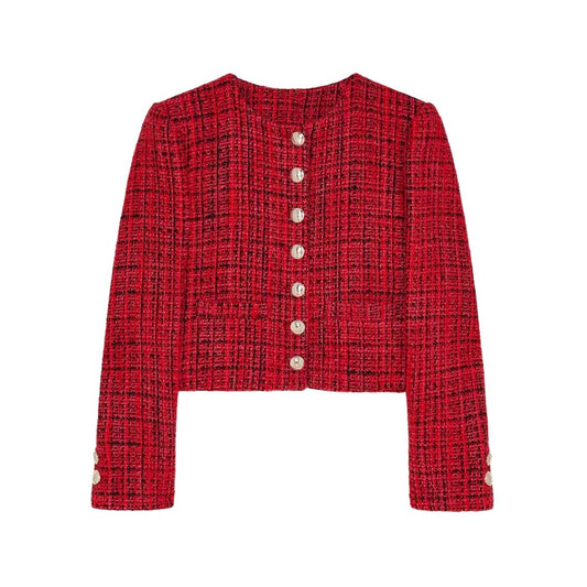 Red Polyester Blazer