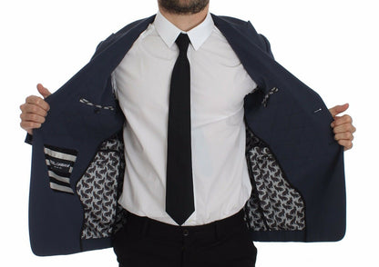 Chaqueta blazer elegante de algodón elástico azul