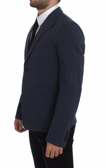 Chaqueta blazer elegante de algodón elástico azul