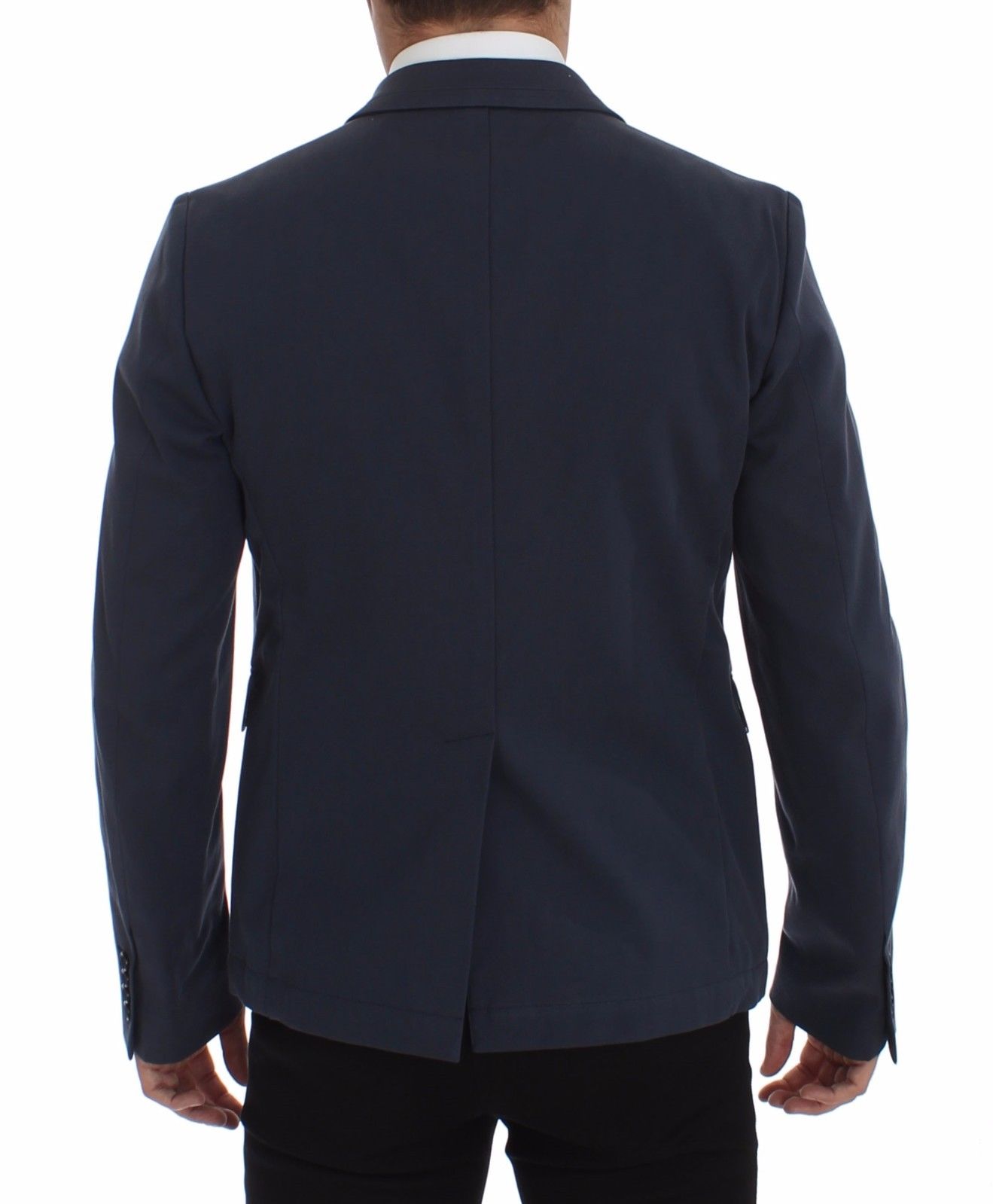 Chaqueta blazer elegante de algodón elástico azul