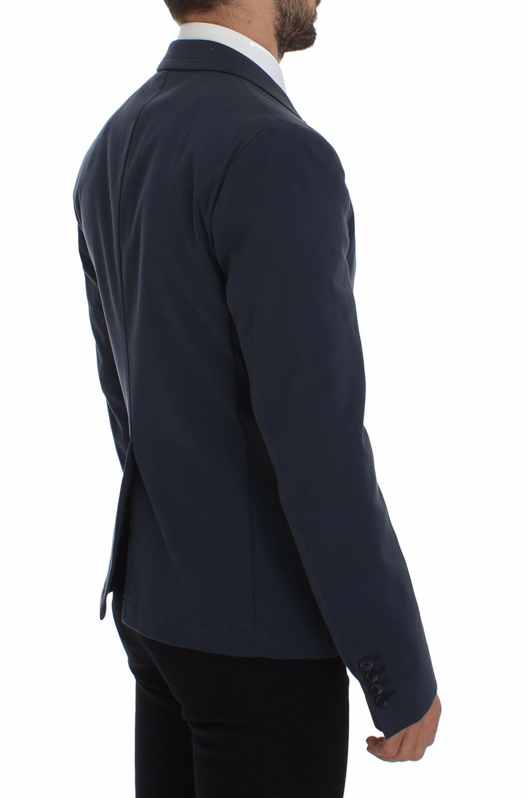 Chaqueta blazer elegante de algodón elástico azul