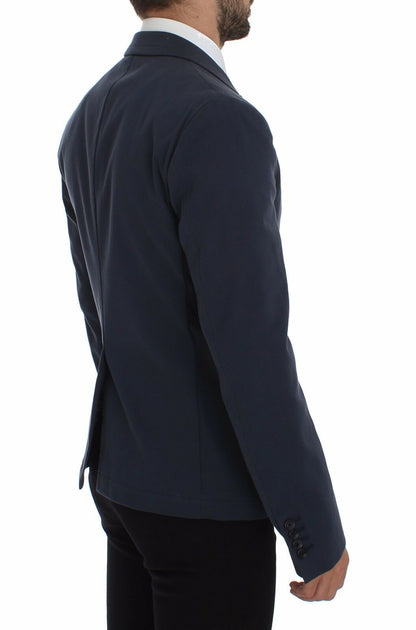 Chaqueta blazer elegante de algodón elástico azul